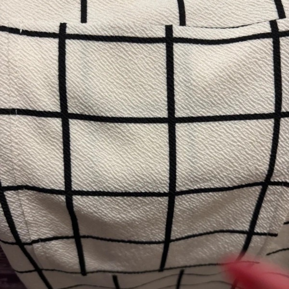 SHEIN White Grid Open-Front Draped Cardigan - Picture 2 of 3